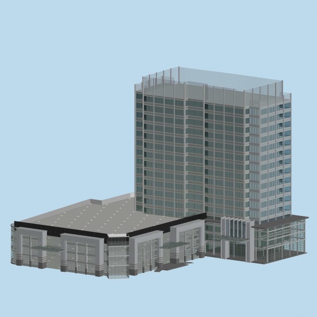 City office building construction avant-garde design hotel – 493 3D Model