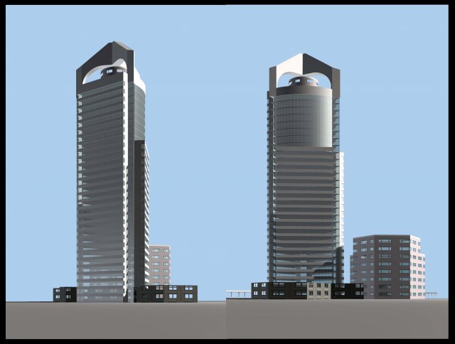 City office building construction avant-garde design hotel – 5619 3D Model