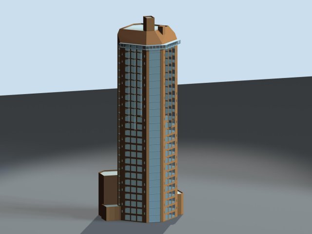 City hotel simple office building – 06 3D Model