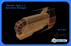Space Ship Patriot Type 2-1 Se2-Scr1-Orange 3D Model
