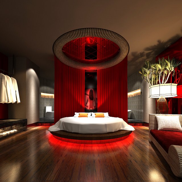 Bedroom hotel suites designed a complete 145 3D Model