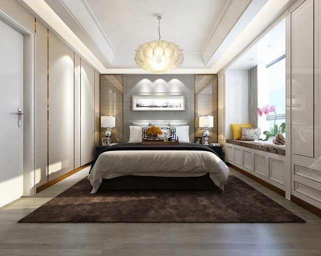 Deluxe master bedroom design 83 3D Model