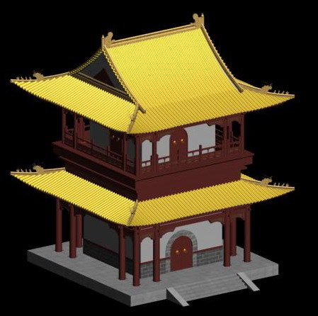 City chinese ancient luxury palace building – 104 3D Model