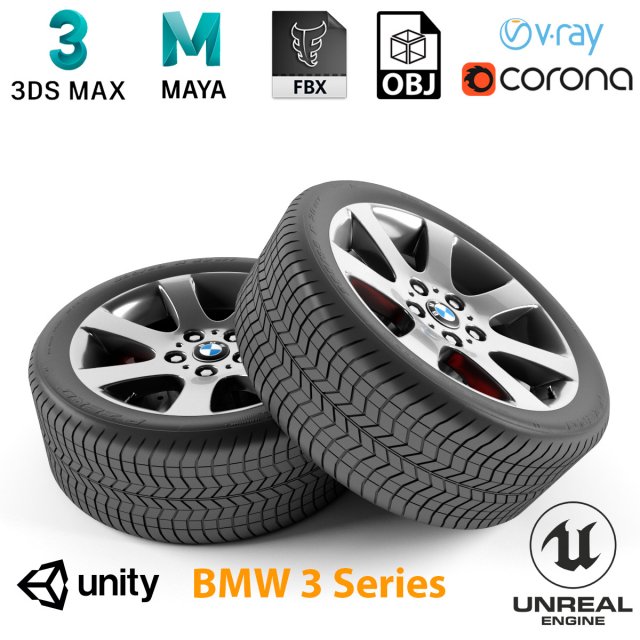 BMW 3 Series Wheel 3D Model