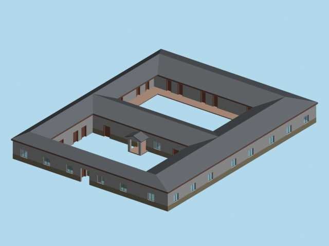 City hotel simple office building – 57 3D Model
