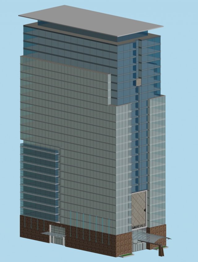 City office building construction avant-garde design hotel – 448 3D Model