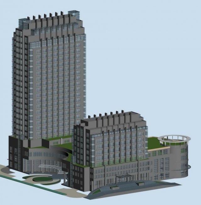 City office building construction avant-garde design hotel – 510 3D Model