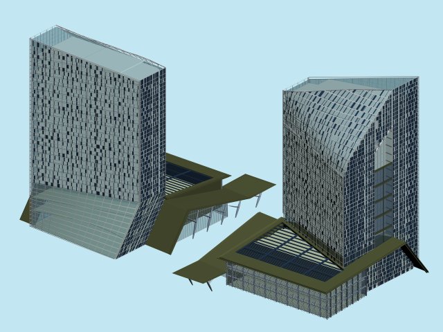 City office building construction avant-garde design hotel – 486 3D Model