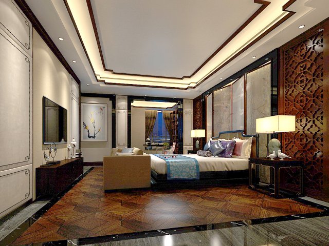Deluxe master bedroom design 107 3D Model