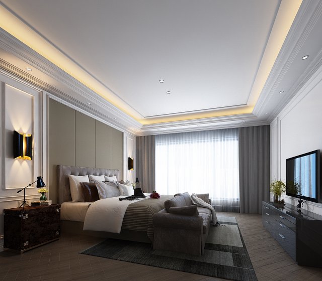 Deluxe master bedroom design 137 3D Model