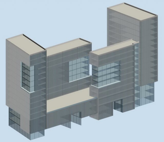 City hotel simple office building – 210 3D Model