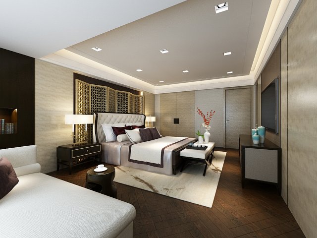 Bedroom hotel suites designed a complete 69 3D Model