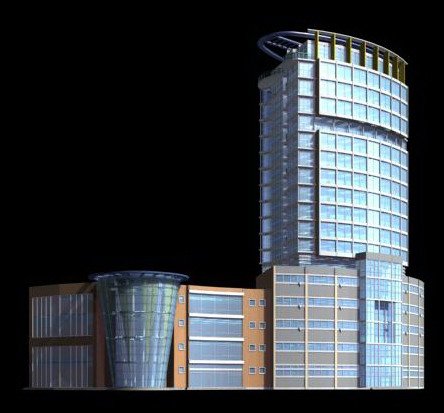 City office building construction avant-garde design hotel – 352 3D Model