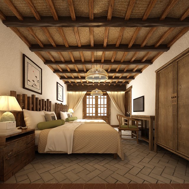 Bedroom hotel suites designed a complete 178 3D Model - 3DHunt.co