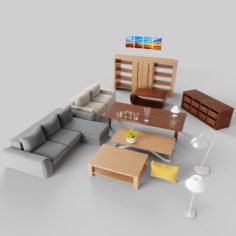Livingroom Furniture Set 3D Model