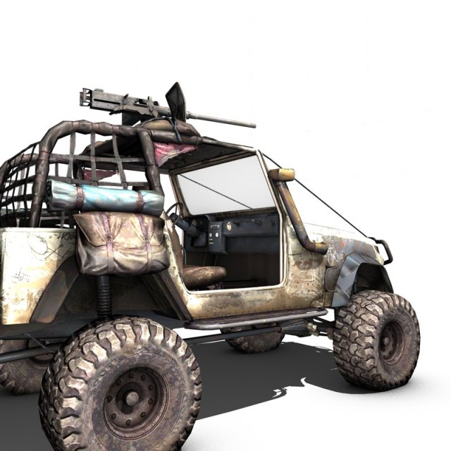 Jeep 4×4 Gun Rigged 3D Model