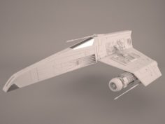 E-Wing Starfighter and R2D2 Star Wars 3D Model