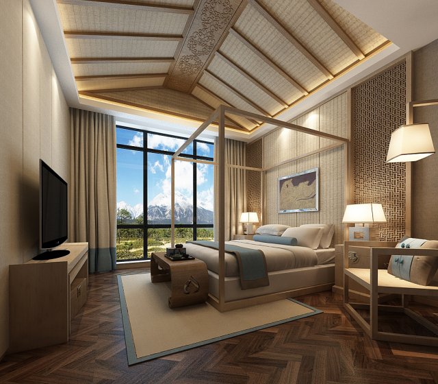 Bedroom hotel suites designed a complete 50 3D Model