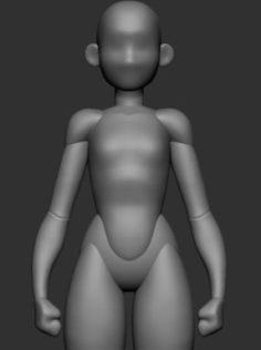Base Cartoon Female 3D Model