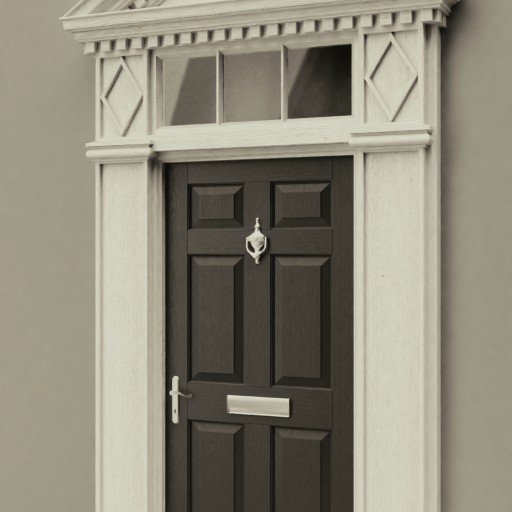 Colonial Door & Frame						 Free 3D Model