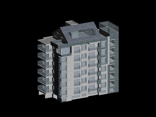 City Residential Garden villa office building design – 444 3D Model