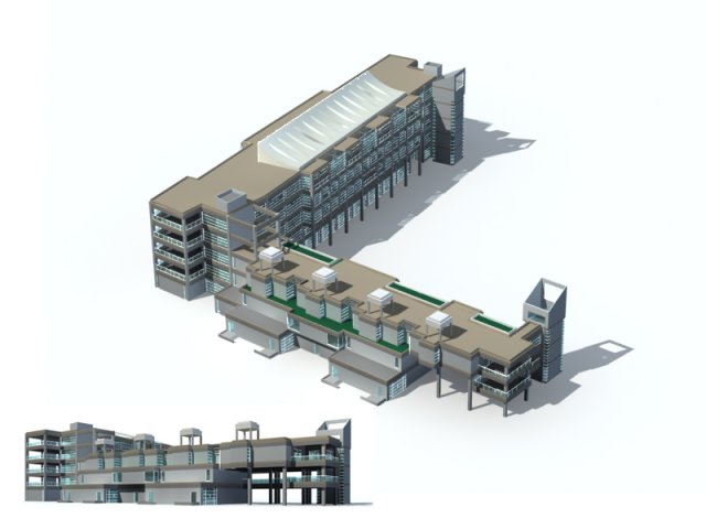 City Residential Garden villa office building design – 614 3D Model