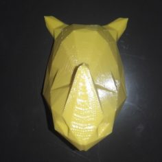 HEAD of rhinoceros low poly 3D Print Model