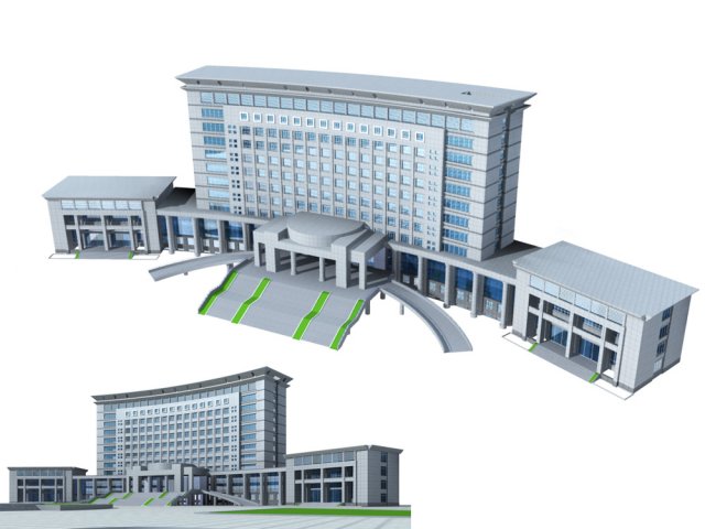 City office building construction avant-garde design hotel – 04 3D Model