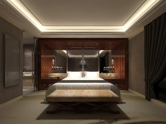 Bedroom hotel suites designed a complete 170 3D Model