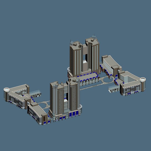 City office building construction avant-garde design hotel – 403 3D Model