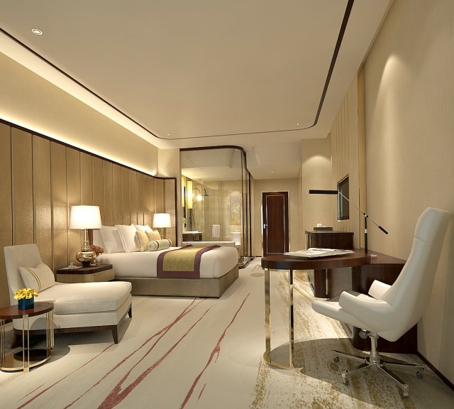 Bedroom hotel suites designed a complete 63 3D Model