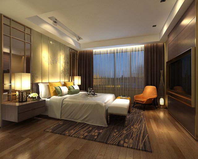 Bedroom hotel suites designed a complete 161 3D Model