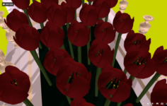 Flowers – Red Tulips in the flowerbed for games or VR 3D Model