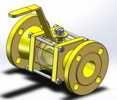 Flanged ball valve 3D Model