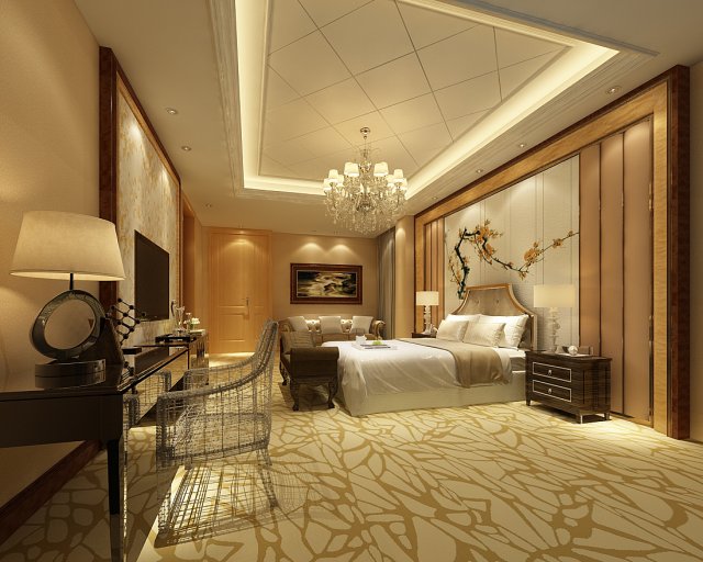 Bedroom hotel suites designed a complete 117 3D Model