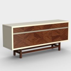 Slab Marquetry Credenza 3D Model