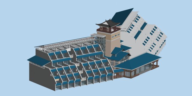 City chinese ancient luxury palace building – 52 3D Model