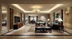 European-style living room design 77 3D Model
