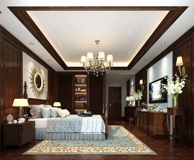 Deluxe master bedroom design 155 3D Model