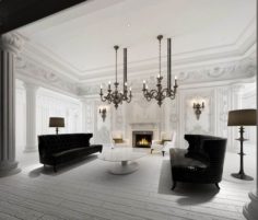 European-style living room design 92 3D Model