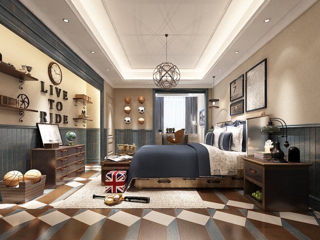 Deluxe master bedroom design 151 3D Model