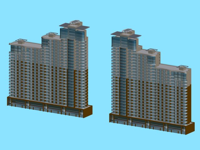City office building construction avant-garde design hotel – 470 3D Model