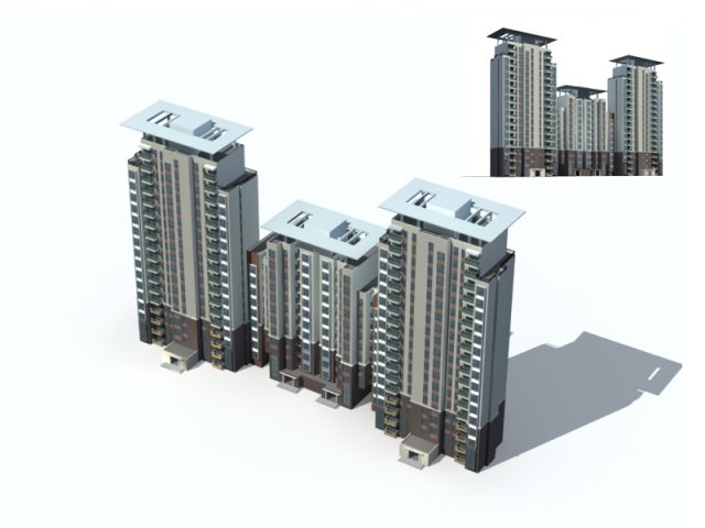 City Residential Garden villa office building design – 612 3D Model