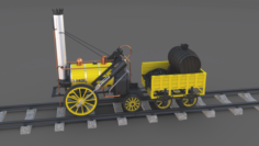 The Stephenson Rocket Locomotive 3D Model