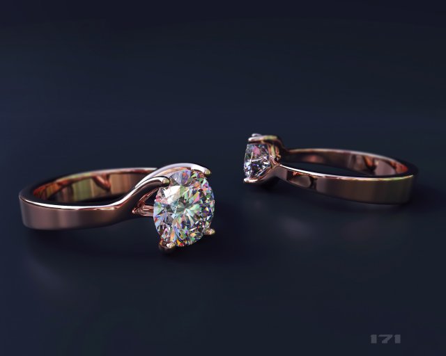 A ring with a diamond 3D Model