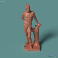 Polygonal Statue Mars printable 3D Model
