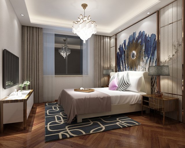 Deluxe master bedroom design 81 3D Model