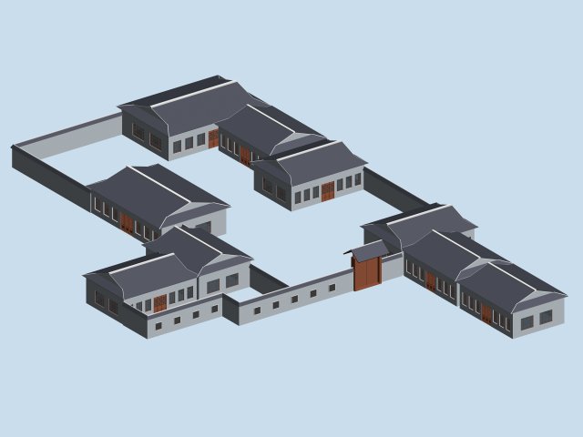 City chinese ancient luxury palace building – 42 3D Model