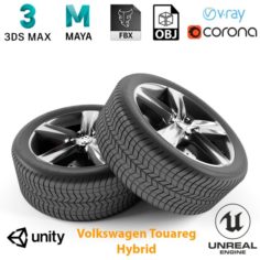 Volkswagen Touareg Hybrid Wheel Free 3D Model