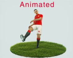 Zlatan Ibrahimovic Game Ready Football Player Kick Animation 3D Model
